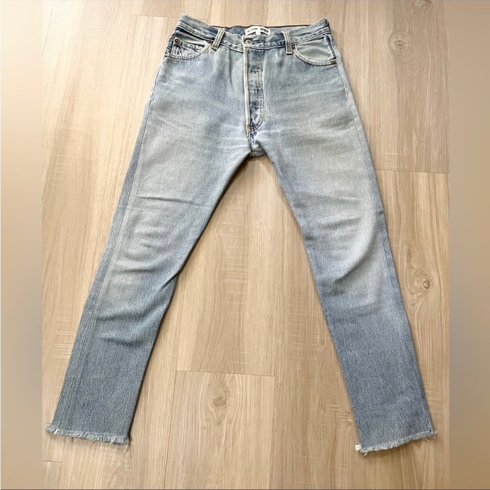 redone vintage levi’s 501 high rise skinny jeans size 24